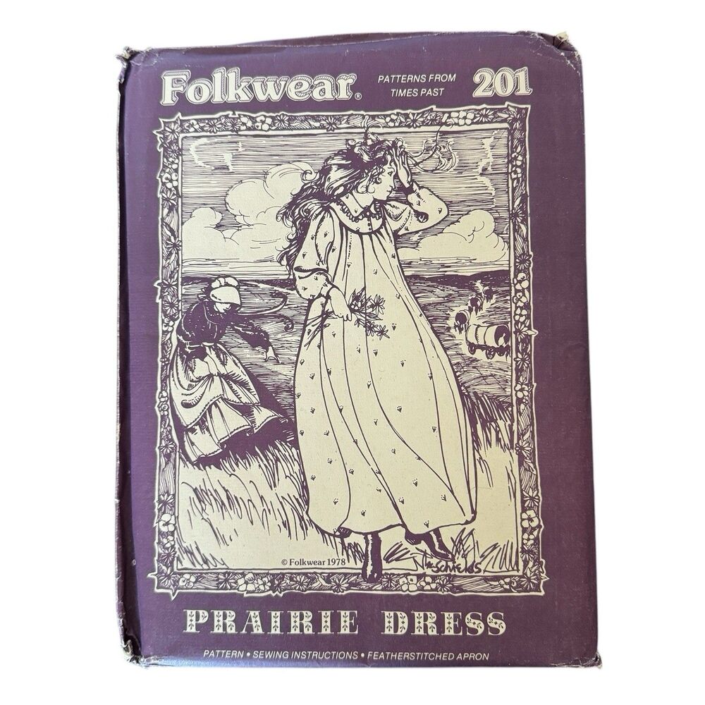 Vintage 1978 Folkwear Prairie Dress Apron #201 Sewing Pattern Uncut Grandmacore